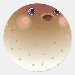 Pufferfische Runder Aufkleber