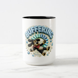 Puffernd Bitte Warten Sie Lustige Technik Zweifarbige Tasse