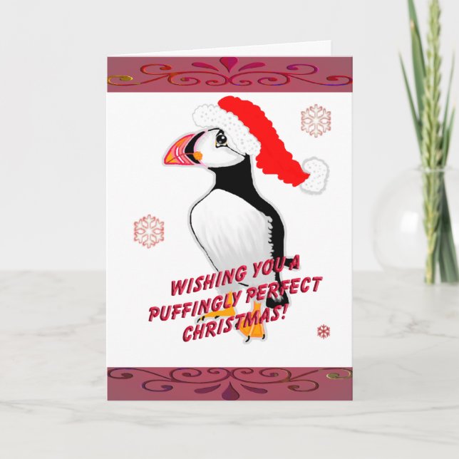 Puffernd perfekte Weihnachten! Feiertagskarte (Vorderseite)