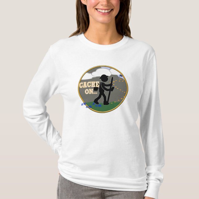 PUFFERSPEICHER AN! GEOCACHING MOTTO T-Shirt (Vorderseite)