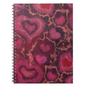 Puffherzen romantische Liebe Rosa roter Valentinst Notizblock