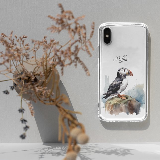 Puffin auf einer Felsenwasserfarbe, nach Maß Case-Mate iPhone Hülle (Von Creator hochgeladen)