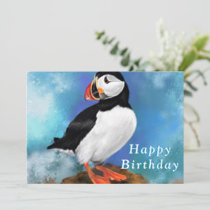 Puffin Bird Happy Birthday Card