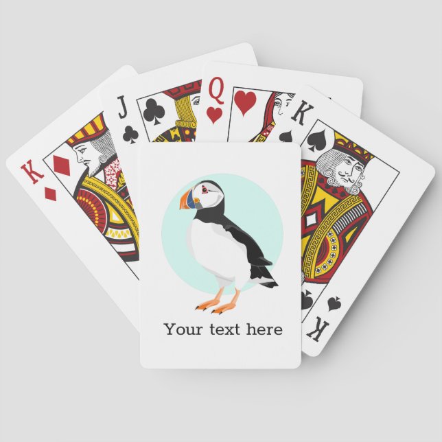 Puffin Bird Illustration Spielkarten (Rückseite)