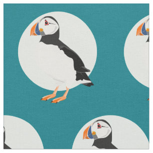 Puffin Bird Illustration Stoff