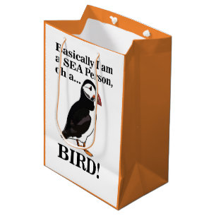 Puffin Bird Seabird Funny Birthday Mittlere Geschenktüte