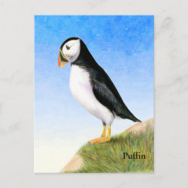 Puffin Bird Wasserfarbenmalerei Postkarte