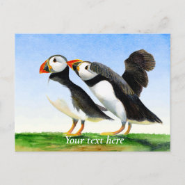 Puffin Bird Wasserfarbenmalerei Postkarte