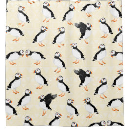 Puffin Birds Pattern Duschvorhang