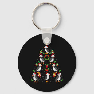 Puffin Birds Xmas Leuchtturm Puffin Weihnachten Schlüsselanhänger