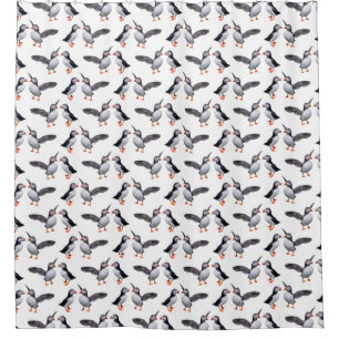 Puffin Frenzy Duschvorhang (Farbe auswählen)