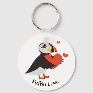 Puffin Liebe Red Hearts Schlüsselanhänger