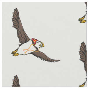 Puffin mit einem Hut und einem gegossenen Hut Stoff