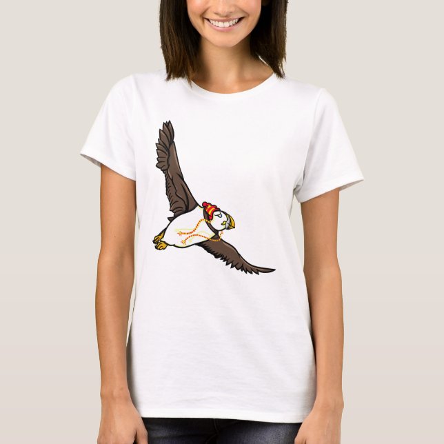 Puffin mit einem Hut und einem gegossenen Hut T-Shirt (Vorderseite)