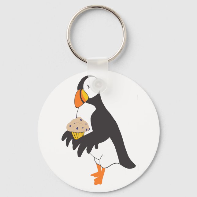 Puffin mit Muffin Schlüsselanhänger (Vorderseite)