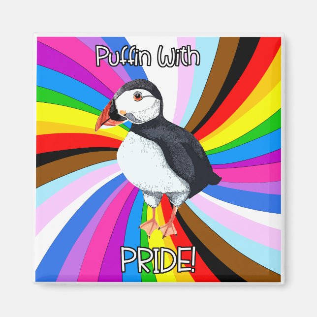 Puffin mit Stolz! - LGBTQ+ Magnet (Vorne)