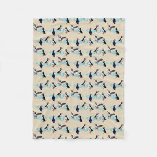 Puffin-Party-Fleece-Decke (Creme) Fleecedecke