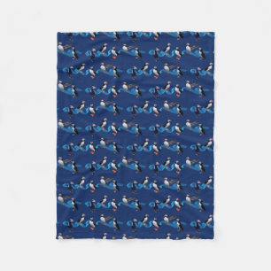 Puffin-Party-Fleece-Decke (Marine) Fleecedecke