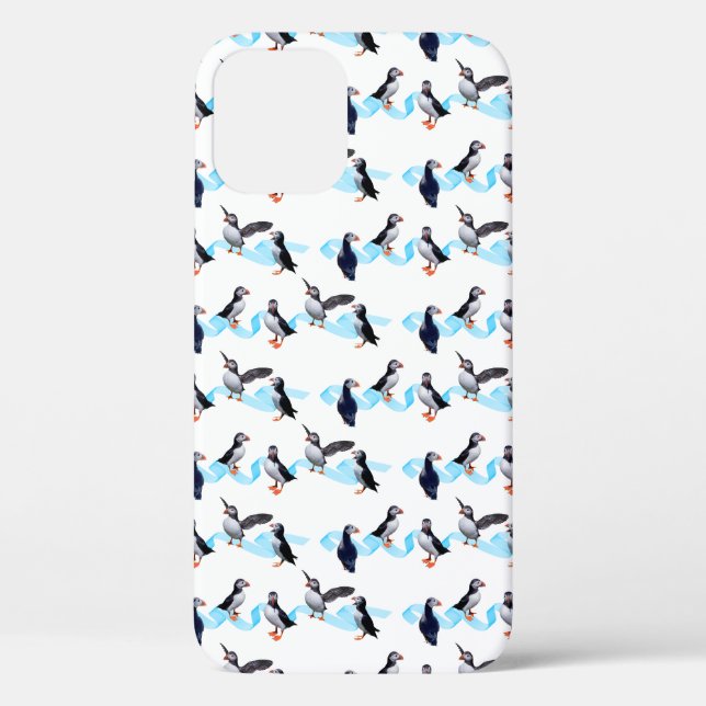 Puffin Party iPhone 12 Fall Case-Mate iPhone Hülle (Rückseite)