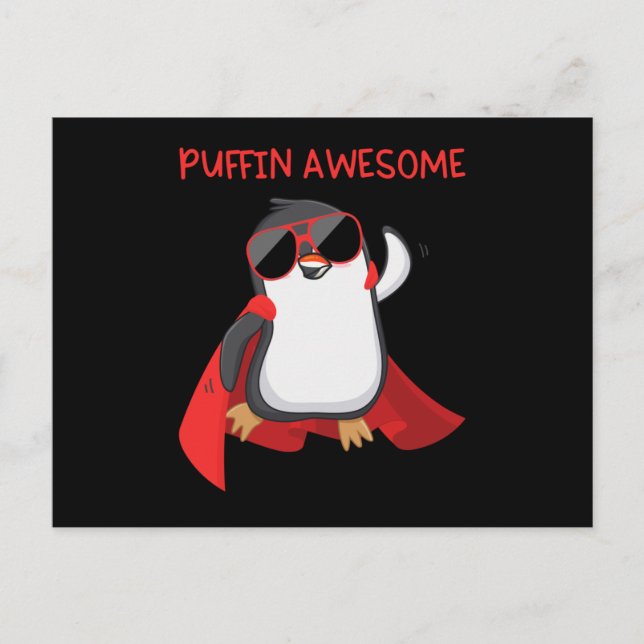 Puffin Phantastisch Puffin Superhero Geschenk Postkarte (Vorderseite)