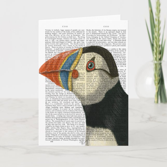 Puffin-Portrait Karte (Vorderseite)