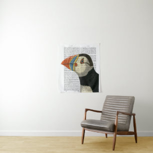 Puffin Portrait Wandteppich