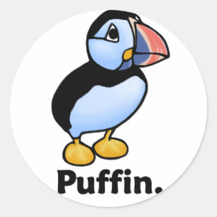 Puffin Puffin. Runder Aufkleber