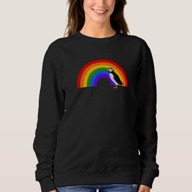 Puffin Rainbow Bird Bird  Birdwatcher Animal Biolo Sweatshirt (Vorderseite)