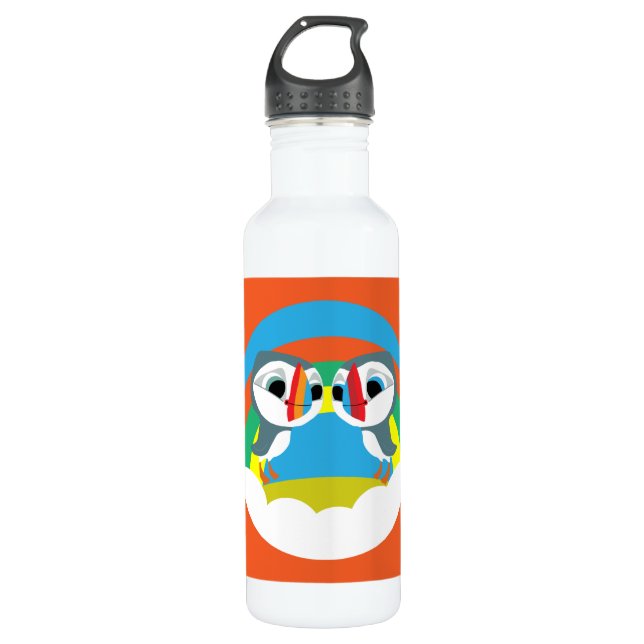 Puffin Rocks Edelstahlflasche (Vorderseite)