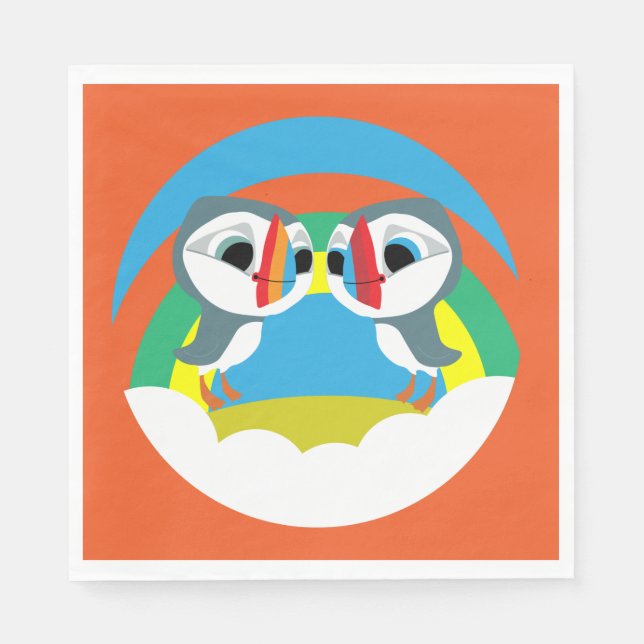 Puffin Rocks Serviette (Vorderseite)