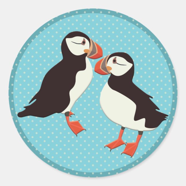 Puffin Runder Aufkleber (Vorderseite)