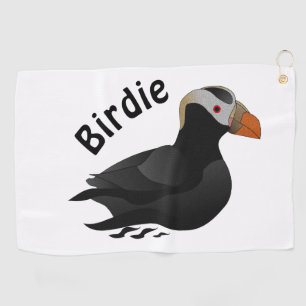 Puffin Schwimmen einer Viel Glück Birdie Golfhandtuch