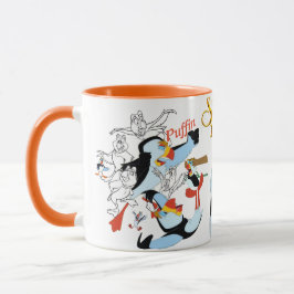 Puffin-Skizze-Tasse mit farbigem Rim&Handle Tasse