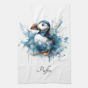 Puffin Splash, individuell Geschirrtuch