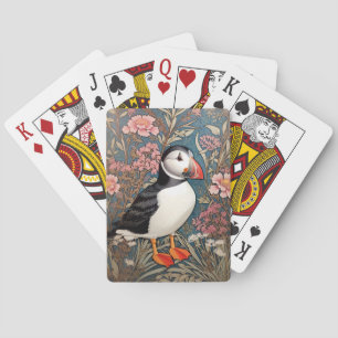 Puffin und Sea Thrift Blume William Morris Spielkarten