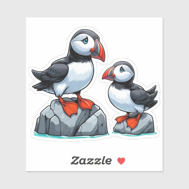 Puffin-Vogel, kundenspezifisch geschnitten Vinyl-A Aufkleber (Blatt)