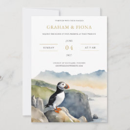 Puffin Watercolor Invitation Einladung