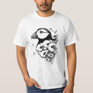 Puffin Wilde Tiere Naturschönheit Kunst, Dichtung T-Shirt