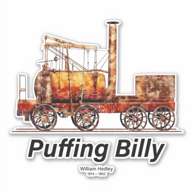 Puffing Billy Dampfzug Englische Lokomotive Aufkleber (Vorderseite)