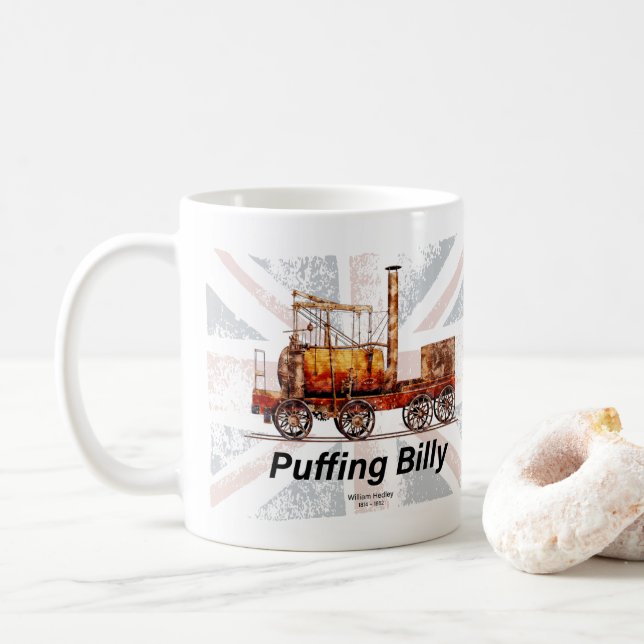 Puffing Billy Dampfzug Englische Lokomotive Kaffeetasse (Mit Donut)