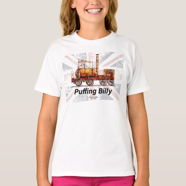 Puffing Billy Dampfzug Englische Lokomotive T-Shirt (Vorderseite)