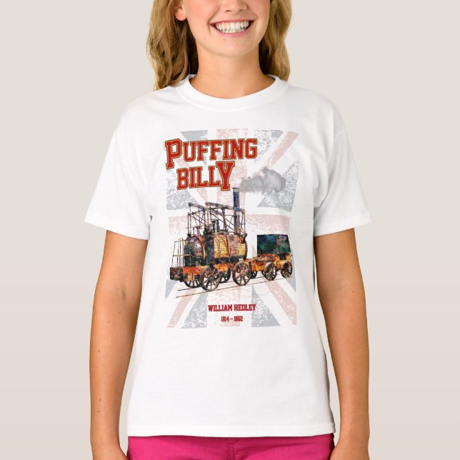 Puffing Billy Dampfzug Englische Lokomotive T-Shirt (Vorderseite)