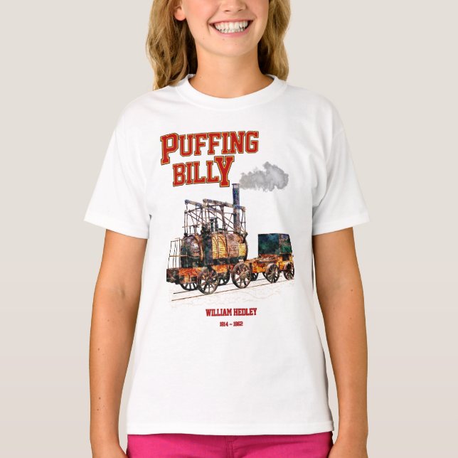 Puffing Billy Dampfzug Englische Lokomotive T-Shirt (Vorderseite)