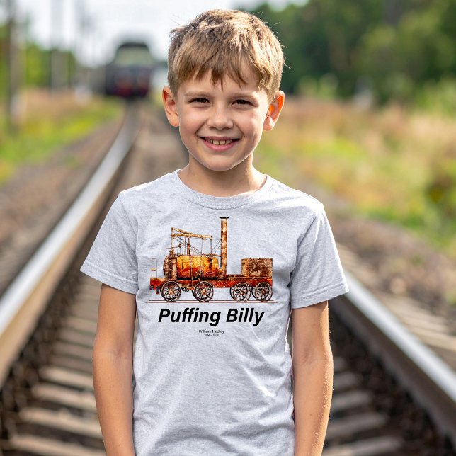 Puffing Billy Dampfzug Englische Lokomotive T-Shirt (Puffing Billy Steam Train English Locomotive. Boy Basic T-Shirt)