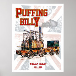 Puffing Billy Steam Train English Locomotive  Poster