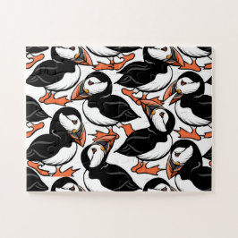 Puffins auf Parade Jigsaw Puzzle