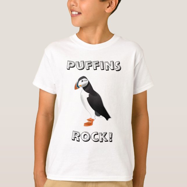 Puffins-Felsen-T - Shirt (Vorderseite)