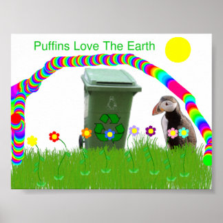 Puffins Liebe The Earth Poster