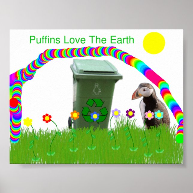 Puffins Liebe The Earth Poster (Vorne)