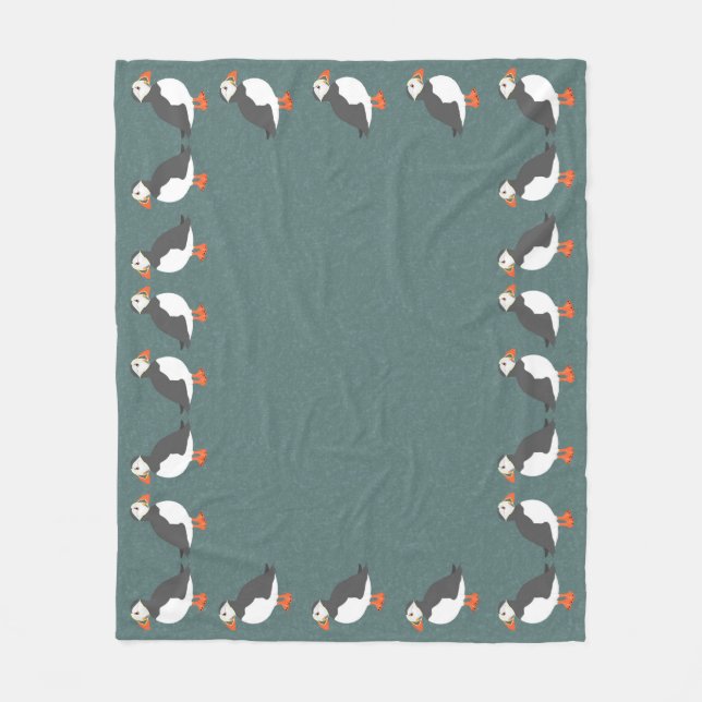 Puffins Medium Fleece Blanket (Vorderseite)